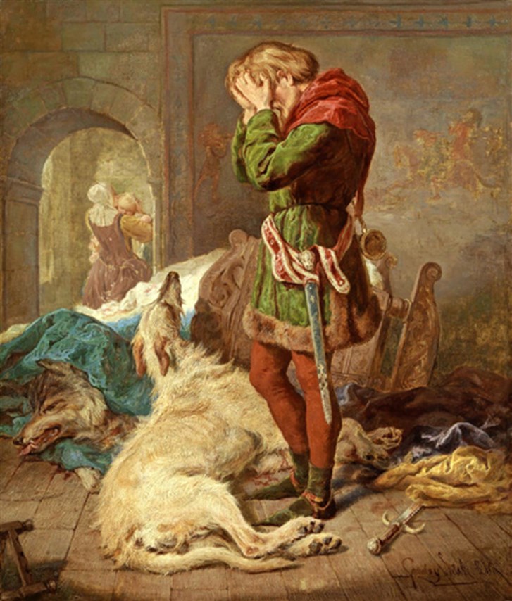 The legend of Prince Llewelyn and Gelert the faithful hound that slayed a wolf!